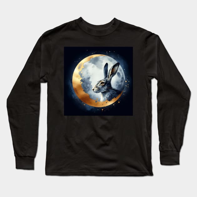 Moon Hare 4 Long Sleeve T-Shirt by Pesto.Frankie